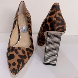 Tiger Print Block stone Heels